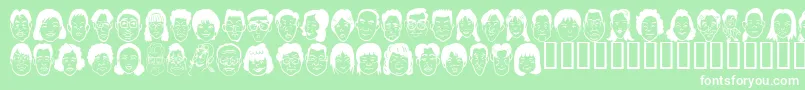 フォントSakabepeople07 – 緑の背景に白い文字