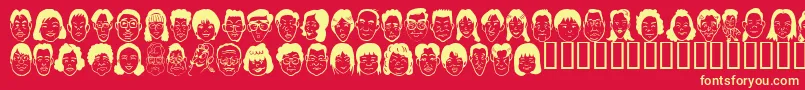 Sakabepeople07 Font – Yellow Fonts on Red Background
