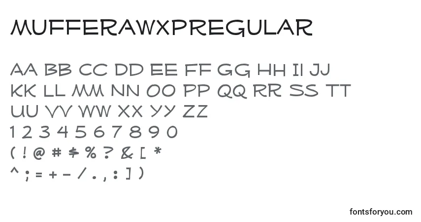 A fonte MufferawxpRegular – alfabeto, números, caracteres especiais