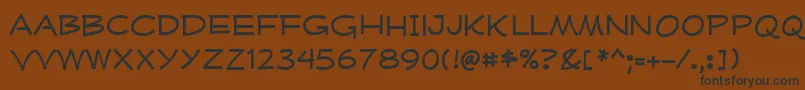 フォントMufferawxpRegular – 黒い文字が茶色の背景にあります