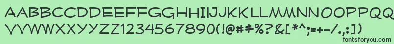 フォントMufferawxpRegular – 緑の背景に黒い文字