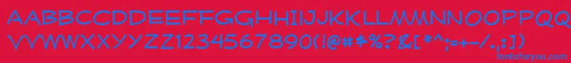 MufferawxpRegular Font – Blue Fonts on Red Background