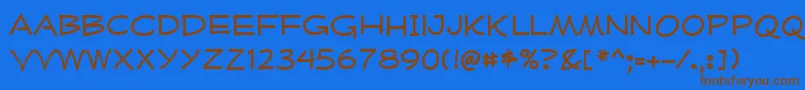 Подробнее о шрифте MufferawxpRegular Шрифт MufferawxpRegular – коричневые шрифты на синем фоне