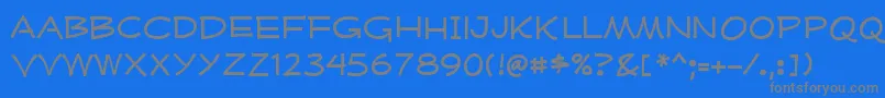 MufferawxpRegular-Schriftart – Graue Schriften auf blauem Hintergrund