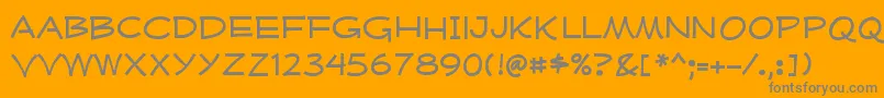 フォントMufferawxpRegular – オレンジの背景に灰色の文字