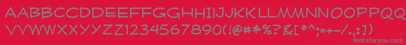 MufferawxpRegular Font – Gray Fonts on Red Background