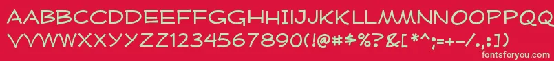 Шрифт MufferawxpRegular – зелёные шрифты на красном фоне