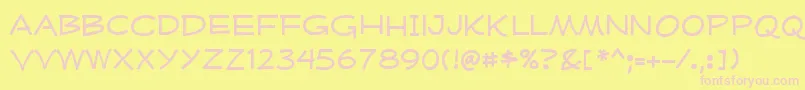 MufferawxpRegular Font – Pink Fonts on Yellow Background