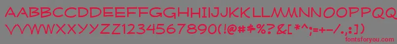 MufferawxpRegular Font – Red Fonts on Gray Background