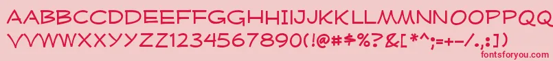 フォントMufferawxpRegular – ピンクの背景に赤い文字