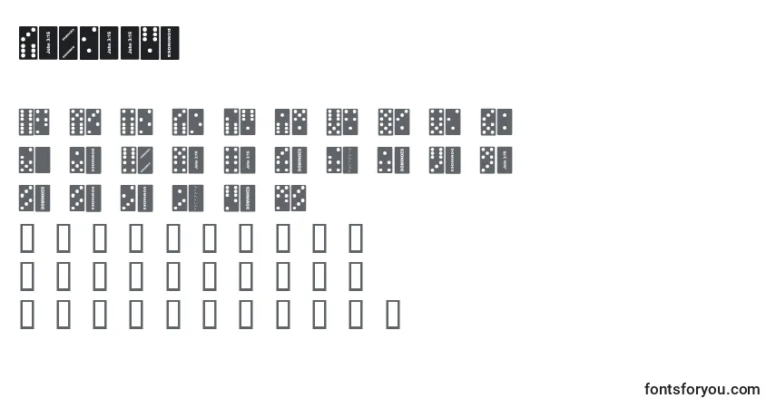 Dominoes-fontti – aakkoset, numerot, erikoismerkit