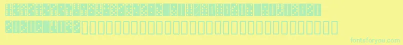 Dominoes Font – Green Fonts on Yellow Background