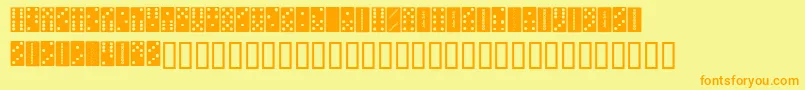 Dominoes Font – Orange Fonts on Yellow Background