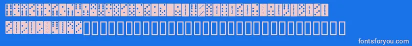 フォントDominoes – ピンクの文字、青い背景