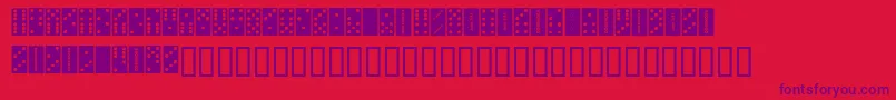 Dominoes Font – Purple Fonts on Red Background