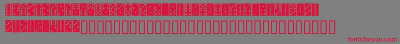 フォントDominoes – 赤い文字の灰色の背景