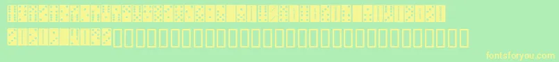 Dominoes Font – Yellow Fonts on Green Background