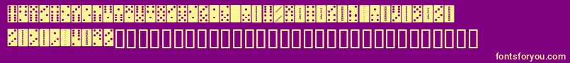 Fonte Dominoes – fontes amarelas em um fundo roxo