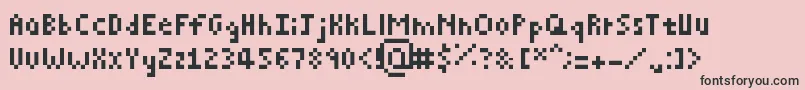 Pixelated Font – Black Fonts on Pink Background