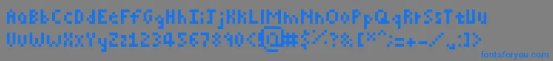 Pixelated-Schriftart – Blaue Schriften auf grauem Hintergrund