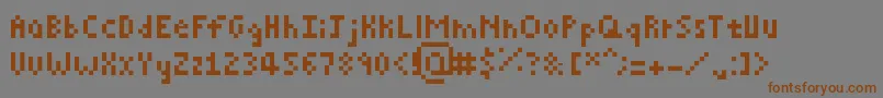 Fonte Pixelated – fontes marrons em um fundo cinza