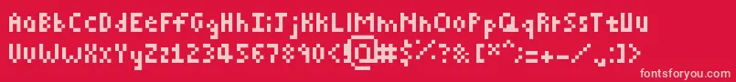 Pixelated Font – Pink Fonts on Red Background