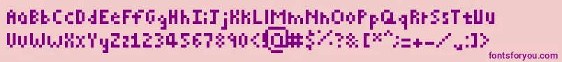 Pixelated Font – Purple Fonts on Pink Background