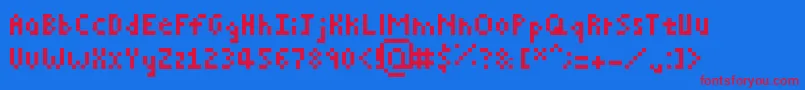 Pixelated-fontti – punaiset fontit sinisellä taustalla