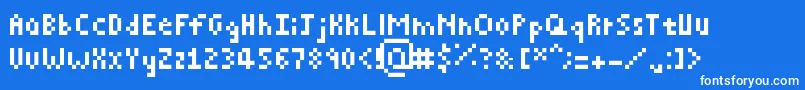 Pixelated Font – White Fonts on Blue Background