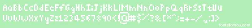 Pixelated Font – White Fonts on Green Background