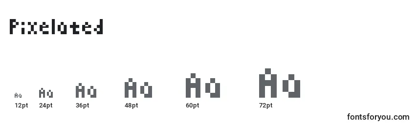 Größen der Schriftart Pixelated