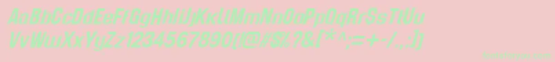 GenghisKhanItalic Font – Green Fonts on Pink Background