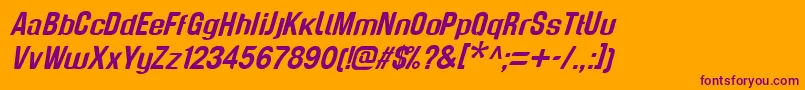 GenghisKhanItalic Font – Purple Fonts on Orange Background