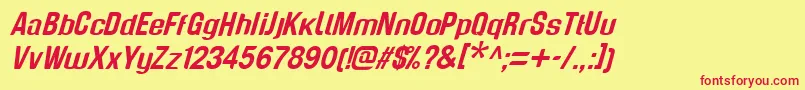 GenghisKhanItalic Font – Red Fonts on Yellow Background