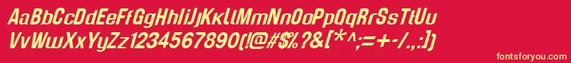 GenghisKhanItalic Font – Yellow Fonts on Red Background