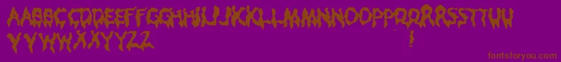 Droop-Schriftart – Braune Schriften auf violettem Hintergrund