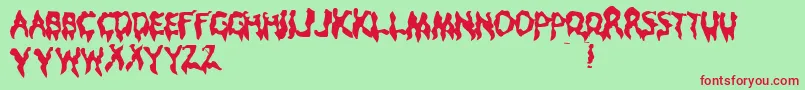 フォントDroop – 赤い文字の緑の背景