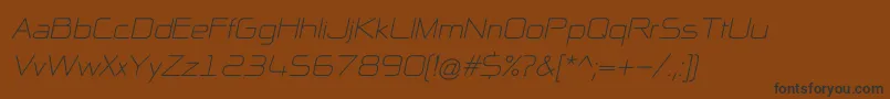 Police NpNaipolAllInOneItalic – polices noires sur fond brun