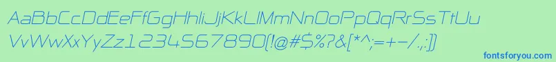 Weitere Informationen zur NpNaipolAllInOneItalic-Schriftart NpNaipolAllInOneItalic-Schriftart – Blaue Schriften auf grünem Hintergrund