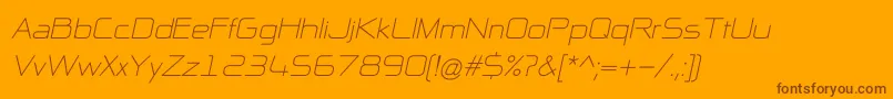 NpNaipolAllInOneItalic-Schriftart – Braune Schriften auf orangefarbenem Hintergrund