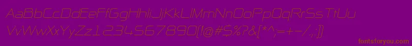Fonte NpNaipolAllInOneItalic – fontes marrons em um fundo roxo
