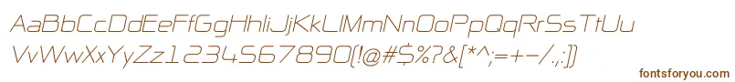 フォントNpNaipolAllInOneItalic – 白い背景に茶色のフォント