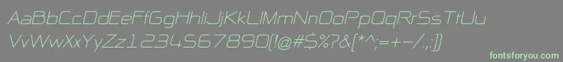 Fonte NpNaipolAllInOneItalic – fontes verdes em um fundo cinza
