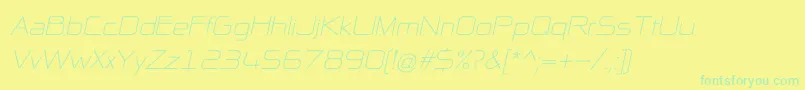NpNaipolAllInOneItalic-Schriftart – Grüne Schriften auf gelbem Hintergrund