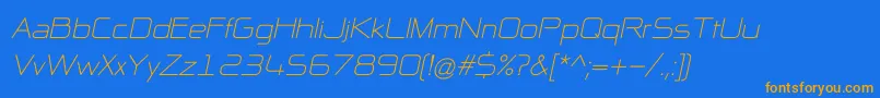 NpNaipolAllInOneItalic Font – Orange Fonts on Blue Background