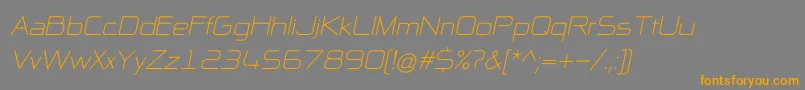 NpNaipolAllInOneItalic-Schriftart – Orangefarbene Schriften auf grauem Hintergrund