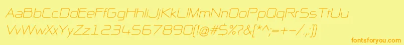 NpNaipolAllInOneItalic-Schriftart – Orangefarbene Schriften auf gelbem Hintergrund