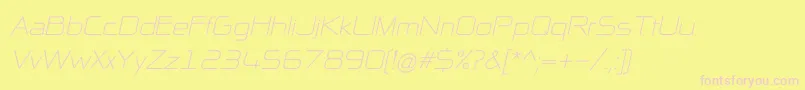 Czcionka NpNaipolAllInOneItalic – różowe czcionki na żółtym tle