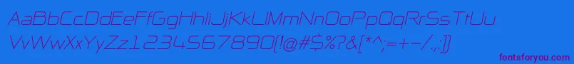 NpNaipolAllInOneItalic-Schriftart – Violette Schriften auf blauem Hintergrund