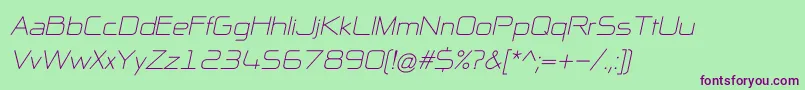 NpNaipolAllInOneItalic Font – Purple Fonts on Green Background